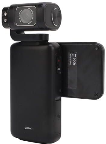 Videocamera 5K, Videocamera per Vlogging WiFi HD da 48 MP con Visione Notturna IR e Touch Screen da 3,5 Pollici Rotazione di 180 Gradi, Fotocamera con Registratore Digitale 10X