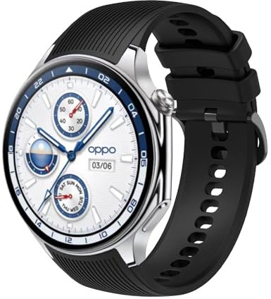 GIOPUEY Armband Kompatibel mit OnePlus Watch 3/2/2R, Weiches Silikon Armband [Verschleißfest] [Atmungsaktiv] Ersatzarmband - Black