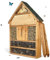 GARTENETAGE Insektenhotel XXL geölt mit Schieferdach/Naturbelassenes, massives Insektenhaus & Bienenhotel/Insektenhotel zum Aufstellen mit Pfählen, witterungsbeständig