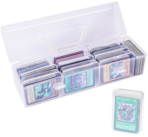 NiHome Transparent Trading Card Storage Case with Small Boxes for MTG, Sports, Playing Cards, Durable PP Plastic, Water & Dust Resistant, Easy-Carry Handle for Collectors & Gamers (1 Case, 9 Boxes)