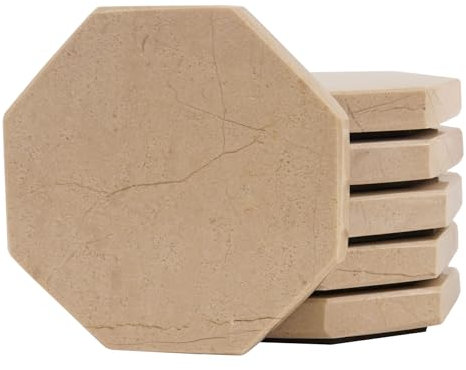 Dessous de Verre en marbre Radicaln Star 3,5 Pouces Ensemble de sous-Verres Faits à la Main Verona pour Table à Manger Support de sous-Verre pour Porte-gobelet et Accessoires de Bar à café