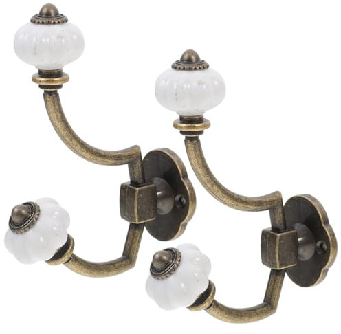 jojofuny Vintage Kleiderhaken Aus Zinklegierung 2 Stück Doppelhaken Wandhaken Für Hüte Jacken Und Handtücher Robuste Wanddekoration Für Flur Badezimmer Und Küche