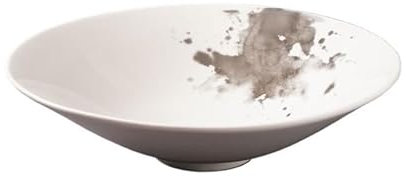 Salatschüsseln Kreatives Geschirr, Tinte weiß, runde flache Schüssel, Restaurant, Hotel, Schüssel, Suppenschüssel, chinesisches Keramikgeschirr Abendessenschalen(21cm)