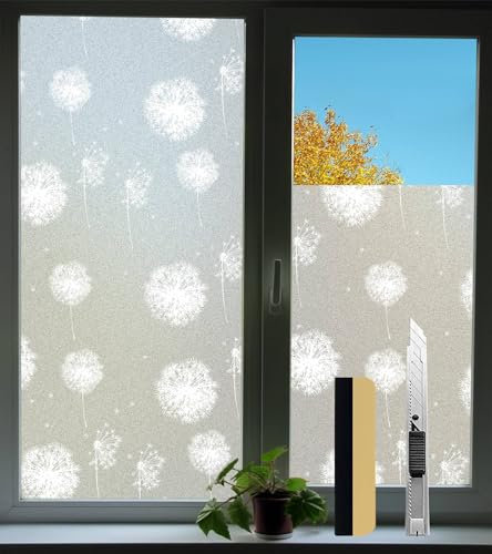 Antrect Milchfolie Fenster selbstklebend 45x200cm Fensterfolie Blickdicht Sichtschutzfolie Fenster Blickdicht von Außen, Sonnenschutzfolie Fenster innen
