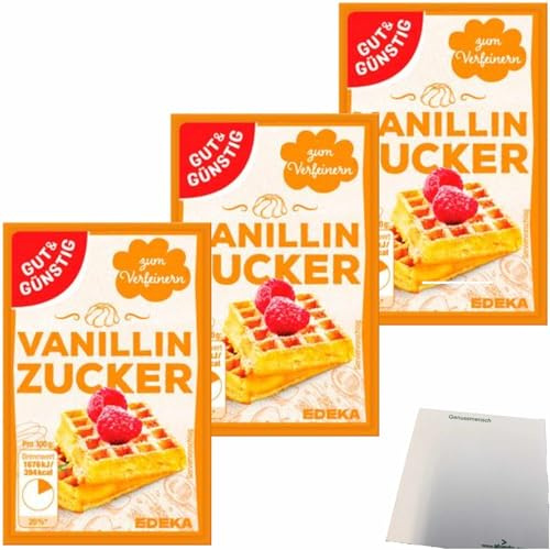 usy Bundle für Gut&Günstig Vanillinzucker 3er Pack (3x120g Beutel) + usy Block