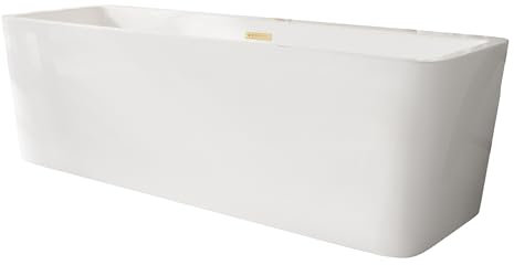 Balneo Baignoire Autoportante Balneo ROMA en Acrylique avec Cadre en Acier - 6 Pieds Stabilisateurs - Trop-plein et Bouchon Clic-Clac - Design Moderne – Or miroir - 170x80cm