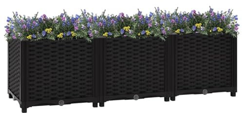 Cinyiqo Lit surélevé 120x40x38 cm Polypropylène,Bordure Pierre,Kit Gabion,Gabion Jardiniere