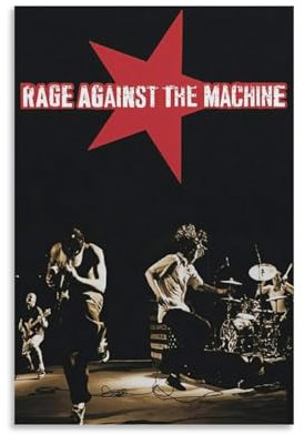 JJXCAC Poster auf Leinwand, Motiv: Rage Against The Machine, Ölgemälde, Dekoration, ungerahmt, 30,5 x 45,7 cm