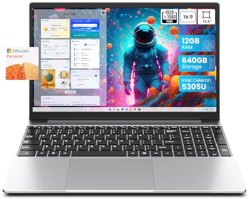 jumper 15.6 inch Laptop, 1920x1080 Full HD Display Laptops, 5305U Processor, 12GB RAM 640GB (512G SSD+128G eMMc), 5000mAh Battery, WiFi 5G, Keyboard Film UK.