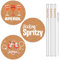 KKSJK Aperol Spritz Accessoire avec 3 Dessous de Verre Rond 10cm et 3 Paille Aperol Spritz en Verre 20cm, Accessoires Cocktail Original pour la Maison Bureau Bar Restaurants, Réutilisables (Liège)
