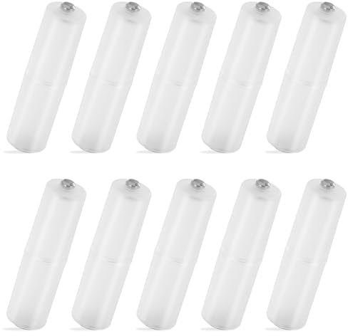 10 PCS Aaa to Aa Battery Adapter, Battery Converter Adapter Holder Transparent Plastic Adapters Converter Batteries Adapters Converters for Aaa to Aa Batteries (Clear Color)