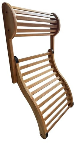 NUIBY Sauna-Rückenlehne mit zusätzlicher Höhe, verstellbares Nackenkissen, Bambus-Sauna-Rückenlehne, Anti-Rutsch-Gummi-Pad, Sauna-Zubehör-Sets (1 Pack)
