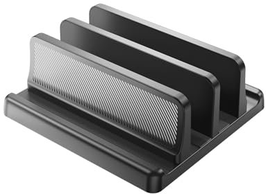 EAXBUX 4 in 1 Vertical Laptop Stand Holder,Adjustable ABS Plastic Desktop Notebook Dock,Vertical Laptop Stand Space-Saving for All MacBook/Surface/Samsung/HP/Dell/Chrome Book