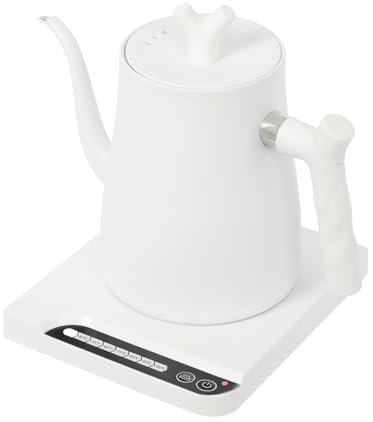 DHQCQL Kettle, bollitore elettrico in acciaio inox, 1000 W, con regolazione della temperatura, bollitore silenzioso da 1 l, per la preparazione di caffè, tè alla frutta (bianco)