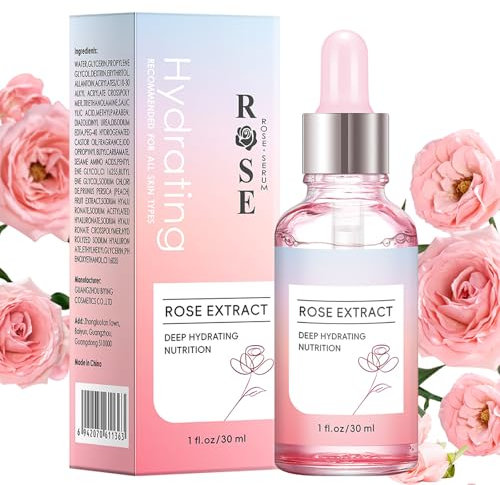 Aceite esencial de rosa, aceite de rosa para el rostro, hidratante aceite de rosa, sérum antiarrugas, aceite esencial orgánico - aceite de rosa geranio para el rostro, cuidado de la piel (1)