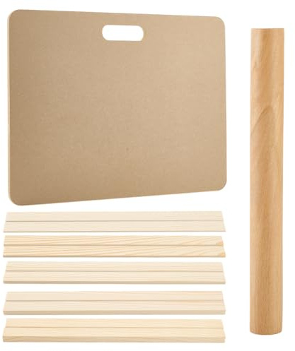 PH PandaHall 12pcs Kit D'Outils de Poterie 1 planches à Argile 1 rouleaux à Pâtisserie en Bois pour Argile, 10pcs 5 tailles rouleaux à Pâtisserie pour les Amateurs D'Art de la Poterie