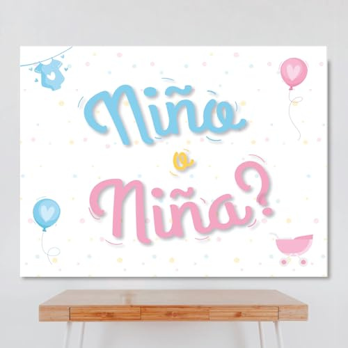 Cartel Baby Shower, Té Revelación, 100x80 cm, Pancarta, Fiesta de Bienvenida al Bebé