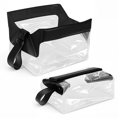 Kulturtasche Transparent mit Magnetischer Verschluss, 2 Stück Kulturbeutel Wasserdicht, Flüssigkeiten Beutel Handgepäck, Kosmetiktasche, Kosmetische Lagerung, Reisezubehör, für Frauen, Damen, Männer