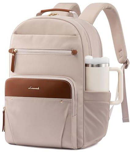 LOVEVOOK Laptop Rucksack Damen, Wasserdicht 17 Zoll Arbeitsrucksack Schulrucksack Teenager für Große Trinkflasche, Elegant Rucksäcke Schultasche Backpack für Arbeit Schule Uni Reise