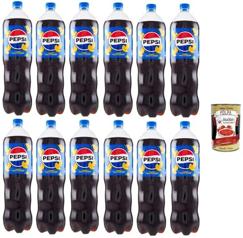 Italian Gourmet Pepsi Twist Zitronengeschmack 12x1,5L, Kohlensäurehaltiges Cola-Getränk mit Zitrone, Vorratspack 18L, PET-Flaschen, Ideal für Partys, Familie & Mixgetränke + Italian Gourmet Polpa