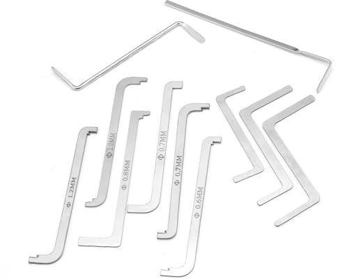11Pcs Lock Pick Tension Wrench Set,Locksmith Tools Lock Picks Tension Wrench,Locksmiths Push Rod,Pick Push Rod Locksmith Tool,The Universal Essential Turning Tool,Picking Tensions Wrenchs Tools