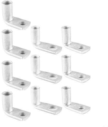 Entgoinggo Kabelschuhe aus verzinntem Kupfer, 90 Grad, für Kabelverbinder, verzinnt, elektrisch, für Automobil- und Heimverdrahtungsprojekte, 10 Stück (T90-25/10)