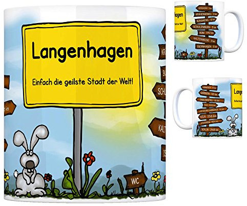Langenhagen Hannover - Einfach die geilste Stadt der Welt Kaffeebecher Tasse Kaffeetasse Becher mug Teetasse Büro Stadt-Tasse Städte-Kaffeetasse Lokalpatriotismus Spruch kw Köln Godshorn Hannover