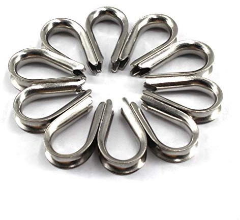 SeeRaphee M3 304 Stainless Steel Wire Rope Thimble (20PCS, Silver)