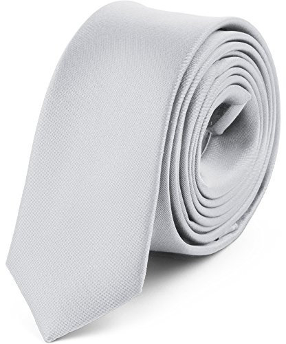 Ladeheid Herren Schmale Krawatte SP-5 (150cm x 5cm, Platin)