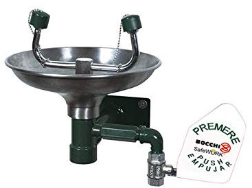 Lavabo Collirio D'emergenza Lavamani A Muro Picker Acciaio Nofer Art. Sc300ss