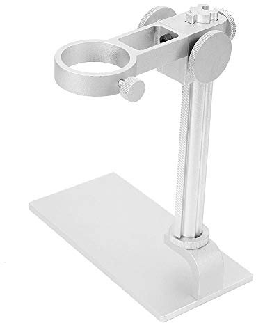 Mikroskophalter Ständer Einstellbare Mikroskophalterung Befestigungsmikroskope Digitales Mikroskop Zubehör Aluminiumlegierung(Weiß)