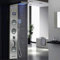 Colonne de Douche, LED Panneau de Douche en Acier Inoxydable avec Douchette à main,Cascade et douche effet pluie,douche corporelle,sous le robinet (Acier Inoxydable Écran LCD)
