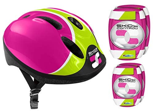 COMBO CASQUE + GENOUILLERES COUDIERES SKIDS CONTROL PINK. Tour de tête réglable avec système de molette head ring assurant maintien et confort. 50/56cm. Sangles jugulaires ajustables.