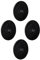 silwy® Metall-Nano-Gel-Pads in Lederoptik / 4er Set in BLACK/LARGE 5,0 cm/wiederverwendbar, abwaschbar, haften auf nahezu allen versiegelten Oberflächen - perfekt für Camping oder Boating