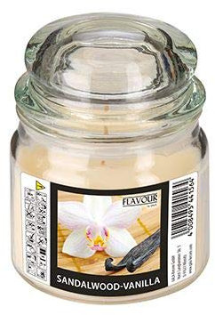 GALA Flavour by Bonbonglas mit Wachsfüllung, Maxi Ø 90 mm, 120 mm Elfenbein - Sandalwood-Vanilla 96960 Duftkerzen mit Deckel Design-Kerzen, 4 Stück