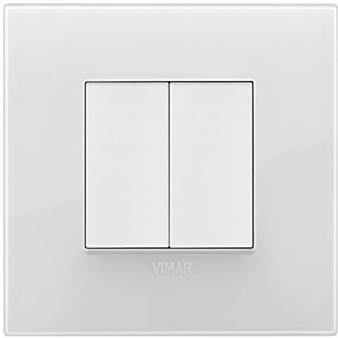 VIMAR 0K03925.05 Arké Kit comando connesso, senza fili e senza batterie, VIEW Wireless standard Bluetooth completo di supporto, tasti, placca 2M, Grigio Bianco