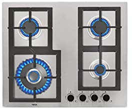 Teka |Placa de gas con de 60 cm 4 quemadores de alta eficiencia | Anchura 60 cm | Acero Inoxidable