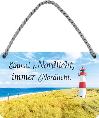 schilderkreis24 Blechschilder Kollektion 18x12cm – Nordsee, Ostsee & Meer: Dekoration & Geschenkideen mit maritimen Sprüchen (Einmal Nordlicht, Immer)
