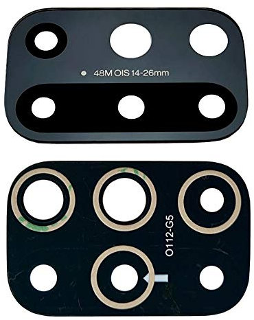 jbTec Kameraglas Ersatz mit Kleber kompatibel mit OnePlus 8T - Kamera Glas Camera Linse Glass Lens Hinten, Farbe:Schwarz