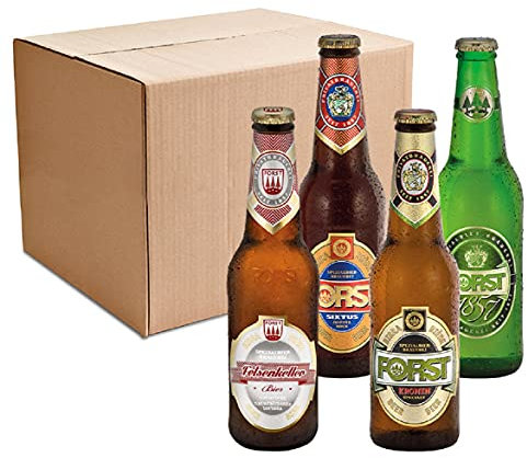 FORST Set 12 Bottiglie da 33 cl Degustazione Birra Forst Felsenkeller 1857 Kronen Sixtus Italiana Luppolo Malto Artigianale, Birra Forst 12 Bottiglie - 3,96 Litri