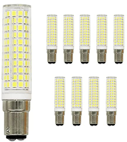 JZlamp BA15D E11 E12 E14 Luci LED dimmerabili Mini 136 LED Lampadine ceramiche di Mais 15W Sostituire 150W Lampade alogene 220V per lampadario Domestico (10 Pezzi)