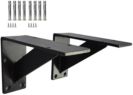 2Pcs Equerre Etagere Murale Robuste, Charge Maximale 500kg, Support d'Étagère Épaisseur 5mm, Cadre de Support d'Étagère en Forme L pour Déco Salon Cuisine Chambre (60cm/23.6in)