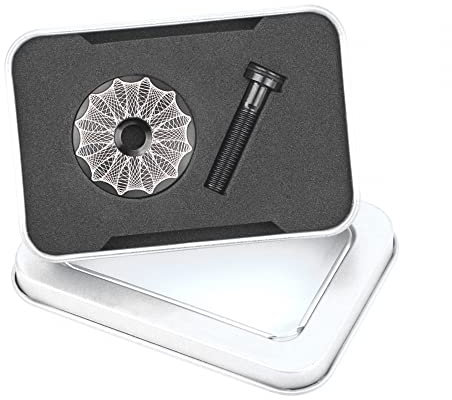 DONGKER Bike Stem Top Cap Cover with Bolts 1 1/8, Titanium Alloy Bicycle Headset Cover Waterproof for Mountain Bike Folding Road Bike MTB