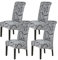 Jaotto Stuhlhussen 4er Set Stretch, XL Stuhlhussen Abwaschbar Waschbarer Elastische, Stretch Stuhlschoner Große Stuhlbezüge für Esszimmer Büro Esszimmer Hotel Bankett(Grauer Stil,Set of 4)