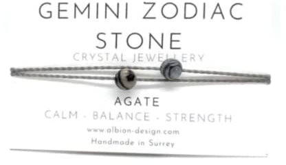 Zodiac Crystal Bracelet - Star Sign Crystal Bracelet - Natural Gemstone Zodiac Bracelet (Gemini)