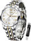 OLEVS Uhren Herren Diamant Business Kleid Analog Quarz Edelstahl Wasserdicht Leuchtdatum Zweifarbig Luxus Casual Armbanduhr Geschenke für Männer