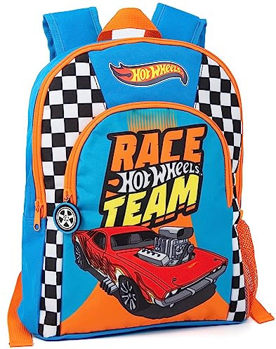 Hot Wheels Kinder-Rucksack | Mit Stil in leuchtendem Orange und Blau zoomen | Renn-Rucksack für Jungen | Trage die Geschwindigkeit überallhin mit dir | Geräumiges Hauptfach für Schulmaterial