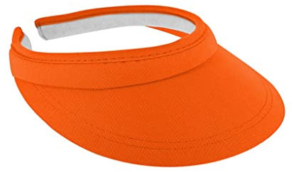 fiebig Visor | Schattenspender für das Gesicht | Clipvisor in One Size | In vielen Farben aus 100% Baumwolle | Sommerkappe mit Frotteeband Innenfutter | Sonnenschutz Schirmcap (orange)