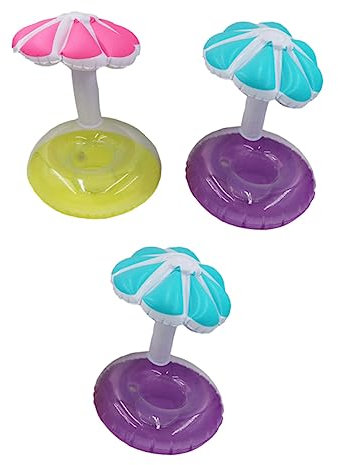 Abaodam 3 Piezas Portavasos Inflable De Flotador De Bebida De Flamenco Porta Cerveza Flotante Cerveza De Piscina Fiesta De Piscina De Polivinilo Tómate Un Baño Pequeño