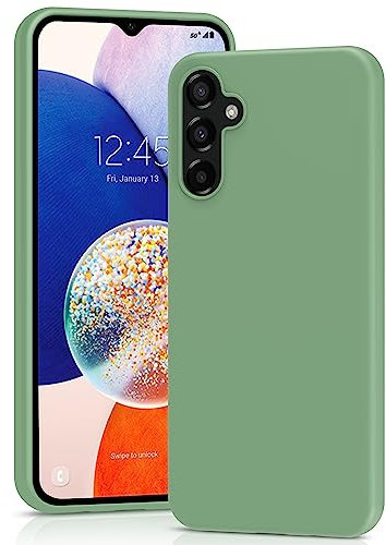 YATWIN Silicone Case for Samsung Galaxy A14 4G/5G, Soft-Touch, Shockproof, DustProof, Antiskid Full Body Armour Phone Cover for Samsung Galaxy A14 4G/5G - Mint Green